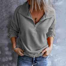 Last inn bildet i Galleri-visningsprogrammet, Uformell langermet sweatshirt med glidelås