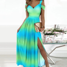 Last inn bildet i Galleri-visningsprogrammet, Off-the-shoulder V-neck slit dress