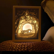 Last inn bildet i Galleri-visningsprogrammet, 3D Lys og Skygge Nattlampe med Papirutskjært Kunst