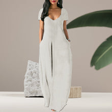 Last inn bildet i Galleri-visningsprogrammet, Ensfarget V-hals kortermet kjole