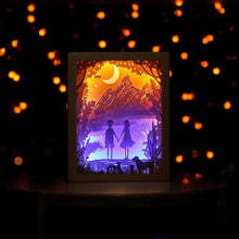 Last inn bildet i Galleri-visningsprogrammet, 3D Lys og Skygge Nattlampe med Papirutskjært Kunst