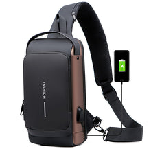 Last inn bildet i Galleri-visningsprogrammet, USB Charging Sports Sling Anti-tyveri skulderveske