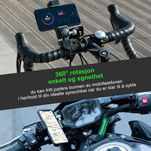 Last inn bildet i Galleri-visningsprogrammet, Telefonholder for sykkel med kompass og lys