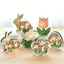 Last inn bildet i Galleri-visningsprogrammet, Wooden Easter Decoration with LED Light