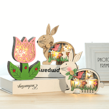 Last inn bildet i Galleri-visningsprogrammet, Wooden Easter Decoration with LED Light