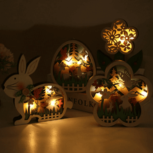 Last inn bildet i Galleri-visningsprogrammet, Wooden Easter Decoration with LED Light