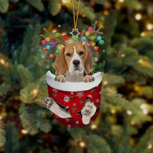 Last inn bildet i Galleri-visningsprogrammet, Christmas stocking pendant with dog