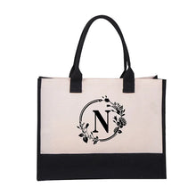 Last inn bildet i Galleri-visningsprogrammet, Letter Lerretsveske Dame Hit Farge Enkel Skulder Shopping Tote Håndveske