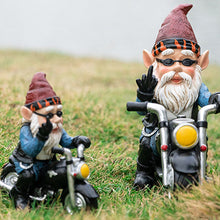 Last inn bildet i Galleri-visningsprogrammet, Biker Garden Gnome Statue med langfinger