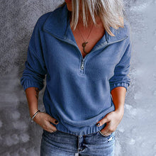 Last inn bildet i Galleri-visningsprogrammet, Uformell langermet sweatshirt med glidelås
