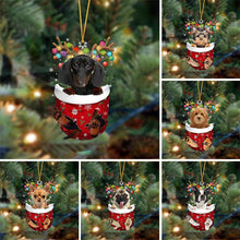 Last inn bildet i Galleri-visningsprogrammet, Christmas stocking pendant with dog