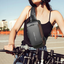 Last inn bildet i Galleri-visningsprogrammet, USB Charging Sports Sling Anti-tyveri skulderveske