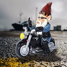 Last inn bildet i Galleri-visningsprogrammet, Biker Garden Gnome Statue med langfinger