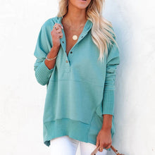 Last inn bildet i Galleri-visningsprogrammet, V-Neck Hooded Doll Sleeve Sweatshirt