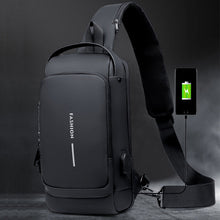 Last inn bildet i Galleri-visningsprogrammet, USB Charging Sports Sling Anti-tyveri skulderveske