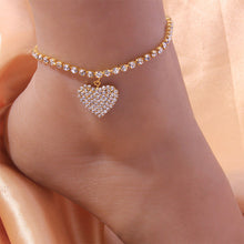Last inn bildet i Galleri-visningsprogrammet, Fashion Heart Rhinestone Anklets