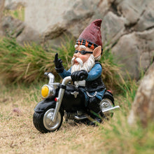 Last inn bildet i Galleri-visningsprogrammet, Biker Garden Gnome Statue med langfinger