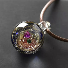 Last inn bildet i Galleri-visningsprogrammet, Kosmisk stjerneklart halskjede med glassperler