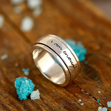 Last inn bildet i Galleri-visningsprogrammet, "Jeg er nok" Silver Meditation Roterbar angstring