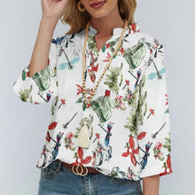 Last inn bildet i Galleri-visningsprogrammet, Halv-ermet bluse med blomstertrykk