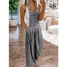 Last inn bildet i Galleri-visningsprogrammet, Uformell denimlomme Jumpsuit med brede ben