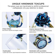 Last inn bildet i Galleri-visningsprogrammet, Enamel Rose Glass Tea Cup Set (With Spoon)