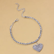 Last inn bildet i Galleri-visningsprogrammet, Fashion Heart Rhinestone Anklets