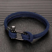 Last inn bildet i Galleri-visningsprogrammet, U-formet spenne nylon flettet armbånd