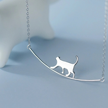 Last inn bildet i Galleri-visningsprogrammet, Søt Walking Cat Clavicle Chain Halskjede