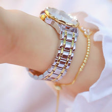 Last inn bildet i Galleri-visningsprogrammet, Rhinestone-klokke + gullbelagt armbånd