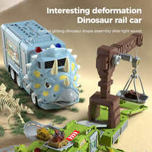 Last inn bildet i Galleri-visningsprogrammet, 🦖Nytt Dinosaur Transforming Engineering Truck Track-lekesett med lys og musikk