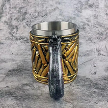 Last inn bildet i Galleri-visningsprogrammet, Ølkrus i rustfritt stål med kulemotiv