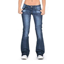 Last inn bildet i Galleri-visningsprogrammet, Midt i midjen Flare Leg Jeans Med Rynkede Knapper