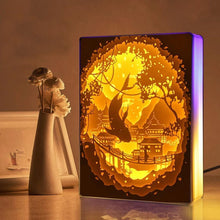 Last inn bildet i Galleri-visningsprogrammet, 3D Lys og Skygge Nattlampe med Papirutskjært Kunst