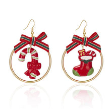 Last inn bildet i Galleri-visningsprogrammet, Julepynt pom-pom asymmetriske øredobber