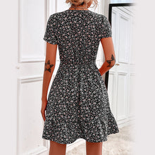 Last inn bildet i Galleri-visningsprogrammet, Polka Dot & Floral Printed V Neck Casual Dress