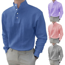 Last inn bildet i Galleri-visningsprogrammet, Herren Stehkragen und langen Ärmeln Poloshirt