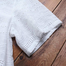 Last inn bildet i Galleri-visningsprogrammet, Bohemisk Uformelt Bluse med Korte Ermer og Broderi