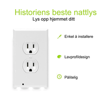 Last inn bildet i Galleri-visningsprogrammet, Uttaksveggplate med LED nattlys