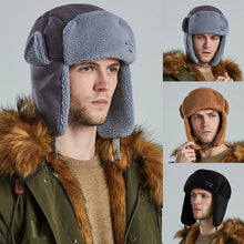Last inn bildet i Galleri-visningsprogrammet, Winter Trapper Hat for Men Cap with Ear Flaps