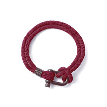 Last inn bildet i Galleri-visningsprogrammet, U-formet spenne nylon flettet armbånd

