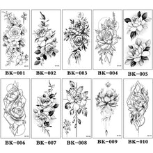 Last inn bildet i Galleri-visningsprogrammet, Skisse Blomster tatoverings klistremerker
