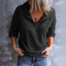 Last inn bildet i Galleri-visningsprogrammet, Uformell langermet sweatshirt med glidelås
