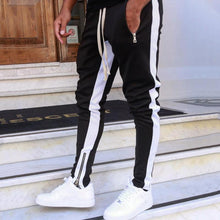 Last inn bildet i Galleri-visningsprogrammet, Sidestripe Glidelås Lomme Skinny Joggebukse
