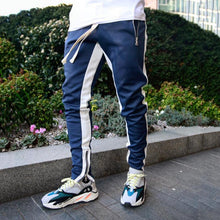 Last inn bildet i Galleri-visningsprogrammet, Sidestripe Glidelås Lomme Skinny Joggebukse
