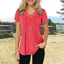 Last inn bildet i Galleri-visningsprogrammet, T-shirt coupe slim en dentelle à col en V
