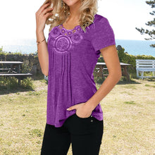 Last inn bildet i Galleri-visningsprogrammet, T-shirt coupe slim en dentelle à col en V
