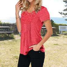 Last inn bildet i Galleri-visningsprogrammet, T-shirt coupe slim en dentelle à col en V
