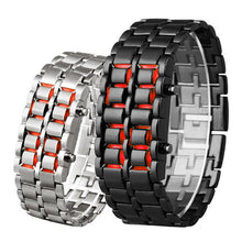 Last inn bildet i Galleri-visningsprogrammet, Herre Lava LED Digital armbåndsur i rustfritt stål
