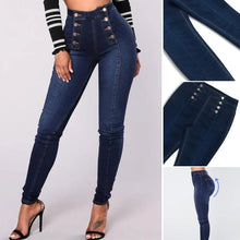 Last inn bildet i Galleri-visningsprogrammet, Dobbeltspente Skinny Jeans med Høy Midje
